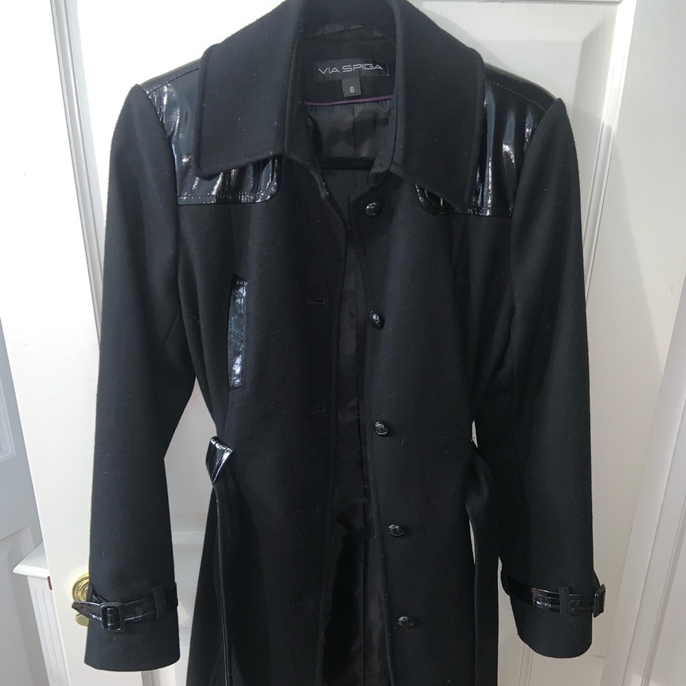 Via Spiga mid length dress coat with belt detail